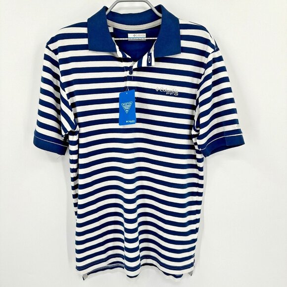 Columbia Other - Columbia PFG Men's Super Bone Fish Pique Polo in Navy Blue sz M NWT Collared